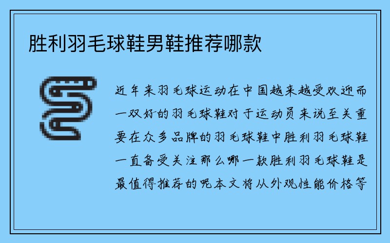 胜利羽毛球鞋男鞋推荐哪款